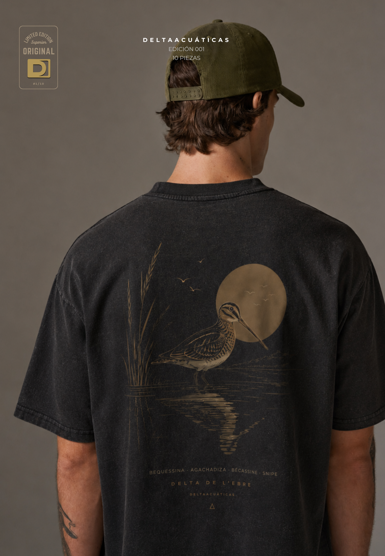 Camiseta EDICIÓN LIMITADA 001 - Agachadiza Acid Wash Negro