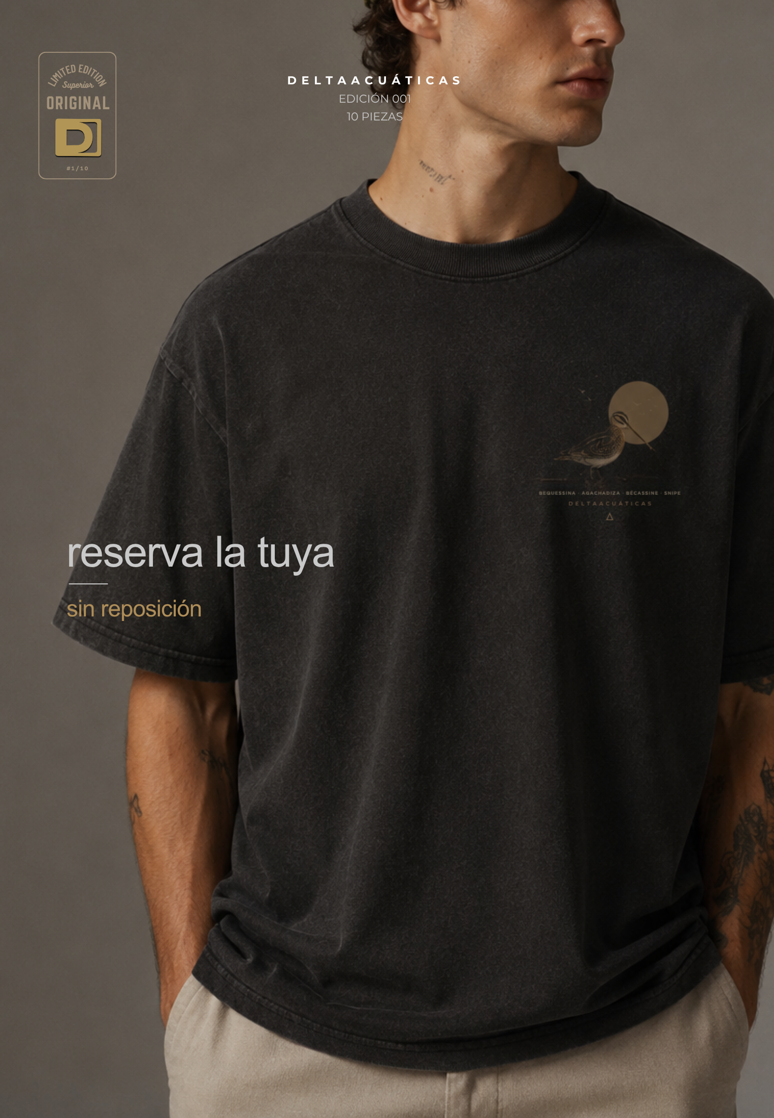 Camiseta EDICIÓN LIMITADA 001 - Agachadiza Acid Wash Negro