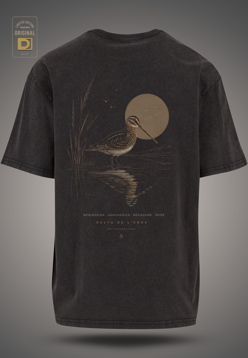 Camiseta EDICIÓN LIMITADA 001 - Agachadiza Acid Wash Negro