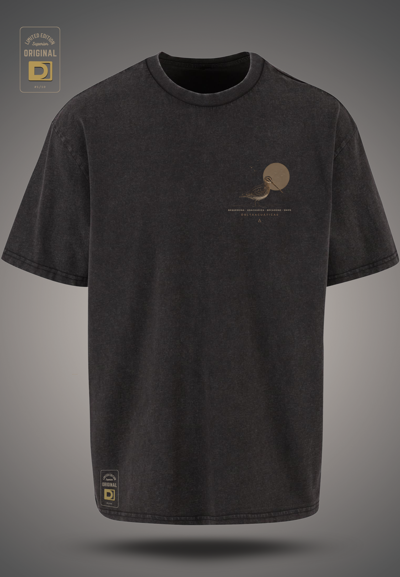 Camiseta EDICIÓN LIMITADA 001 - Agachadiza Acid Wash Negro
