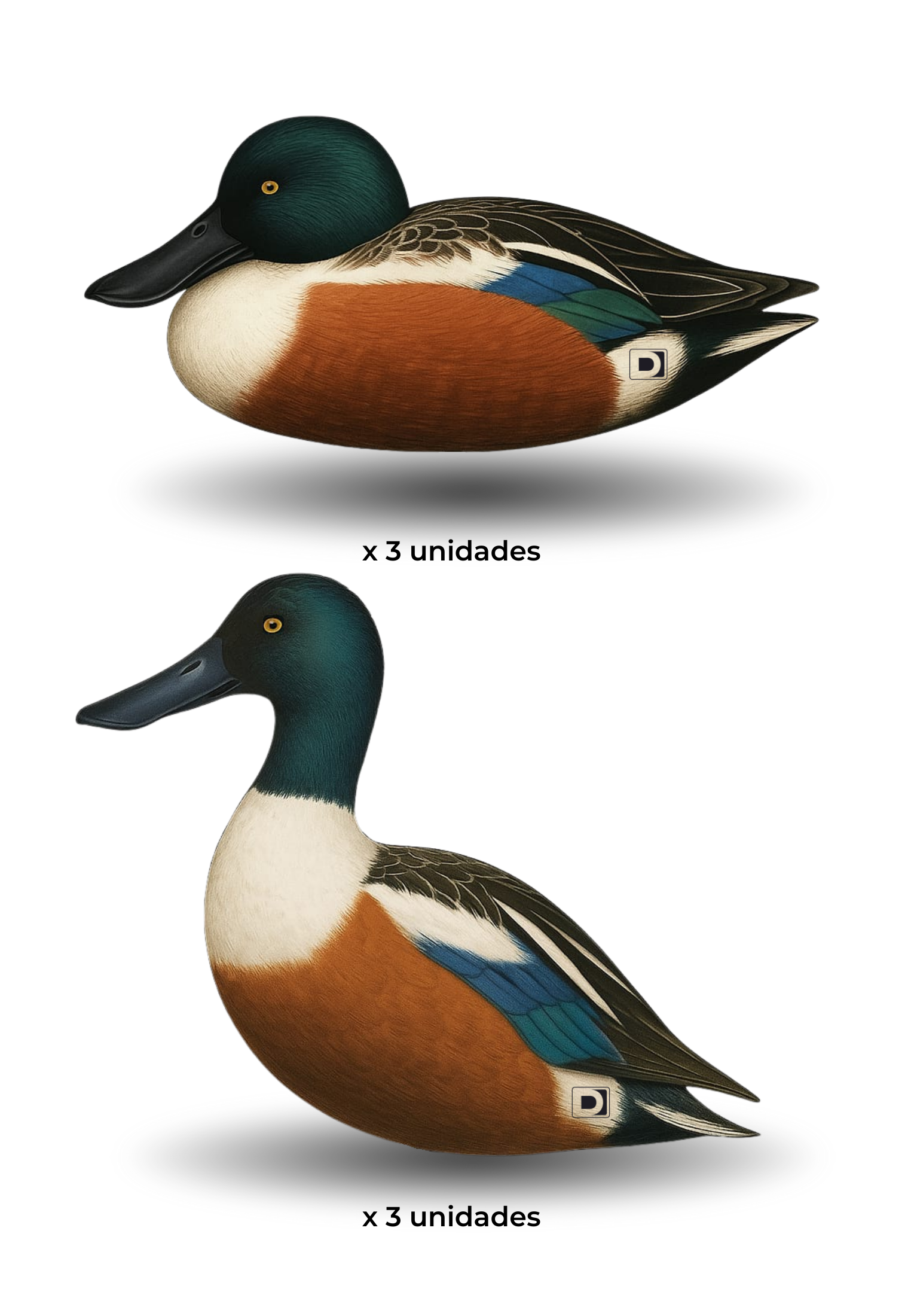 Señuelo Silueta Pato Cuchara - Lote 12 ud.