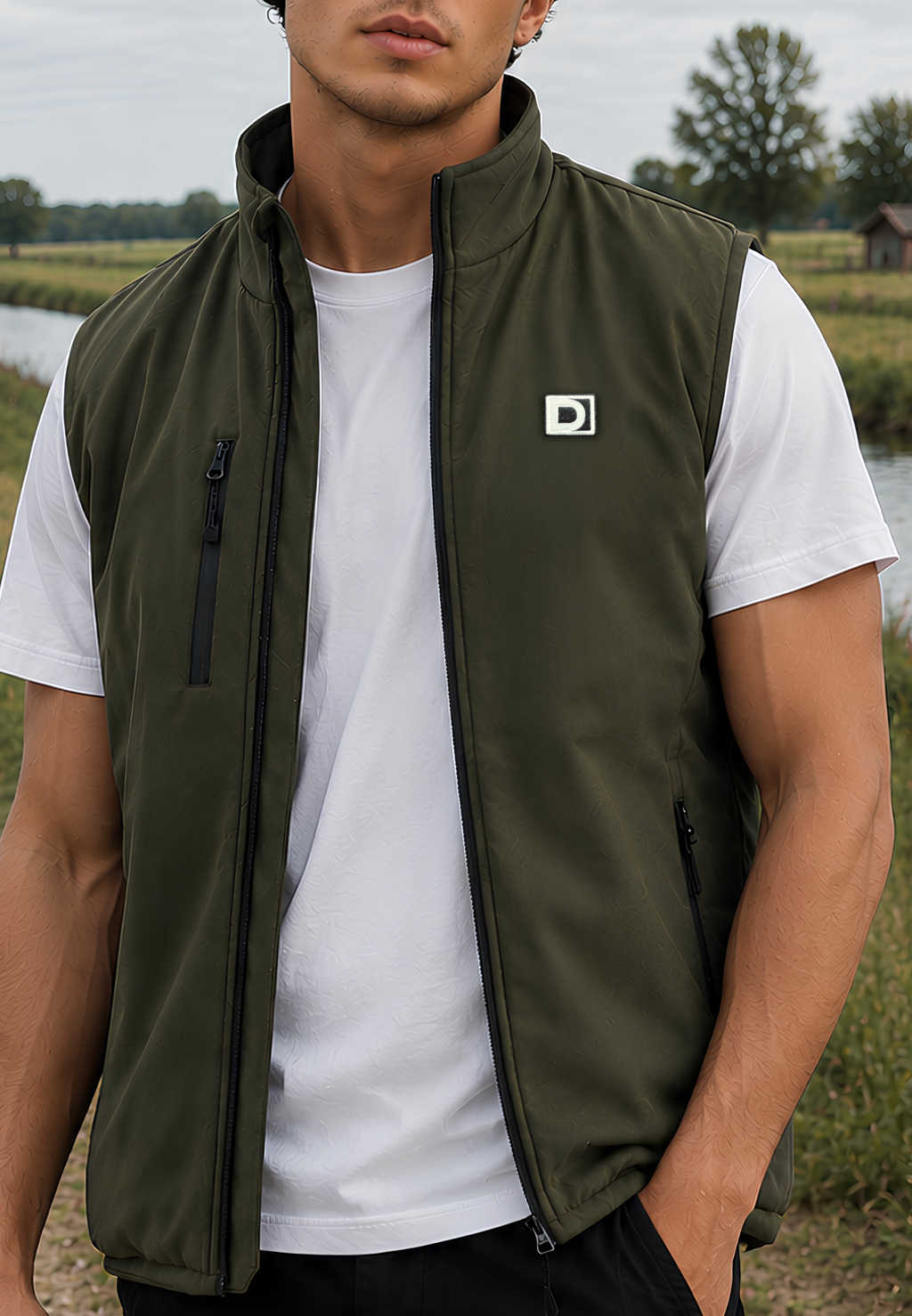 Chaleco Softshell Acolchado Oliva