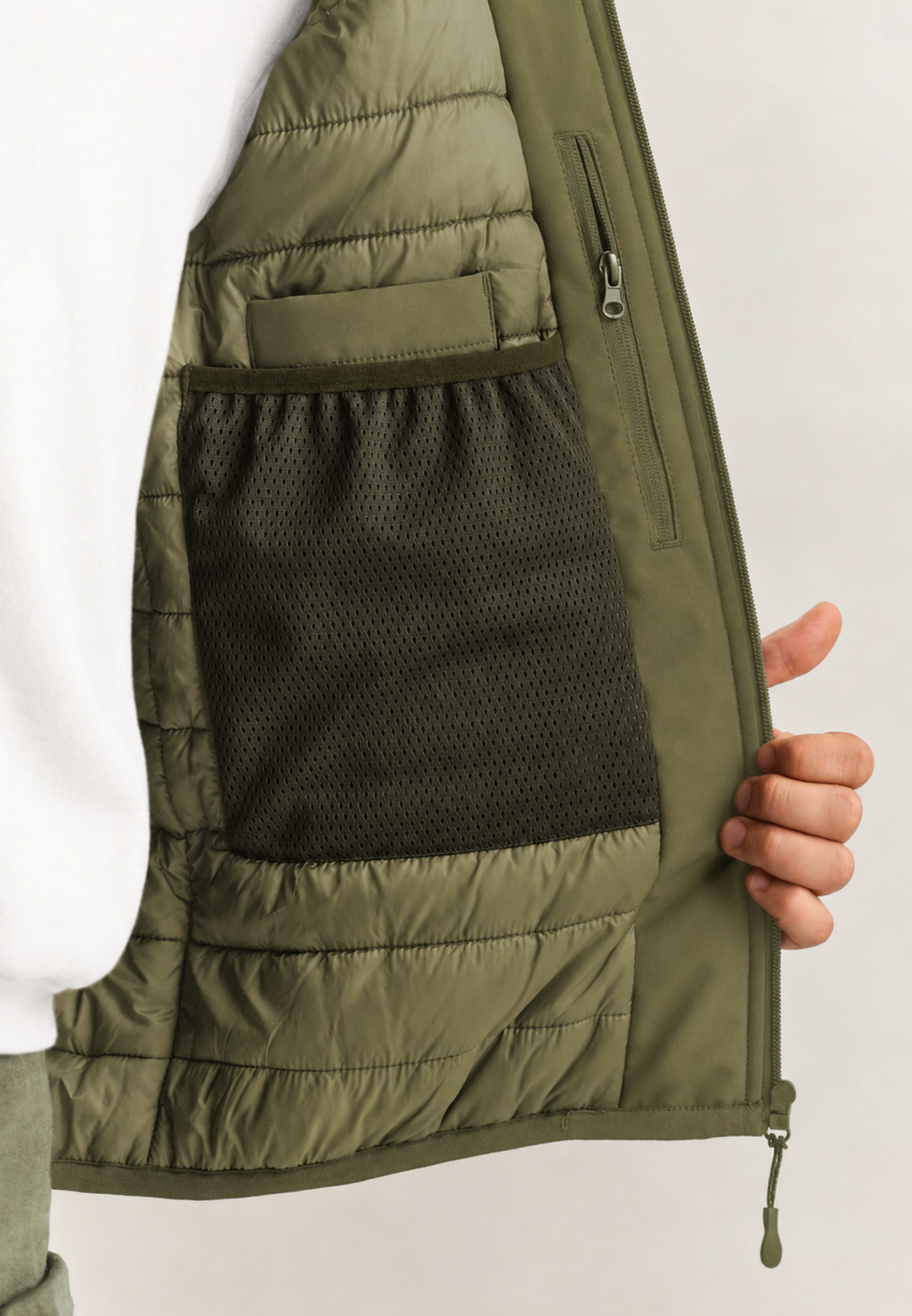 Chaleco Softshell Acolchado Oliva