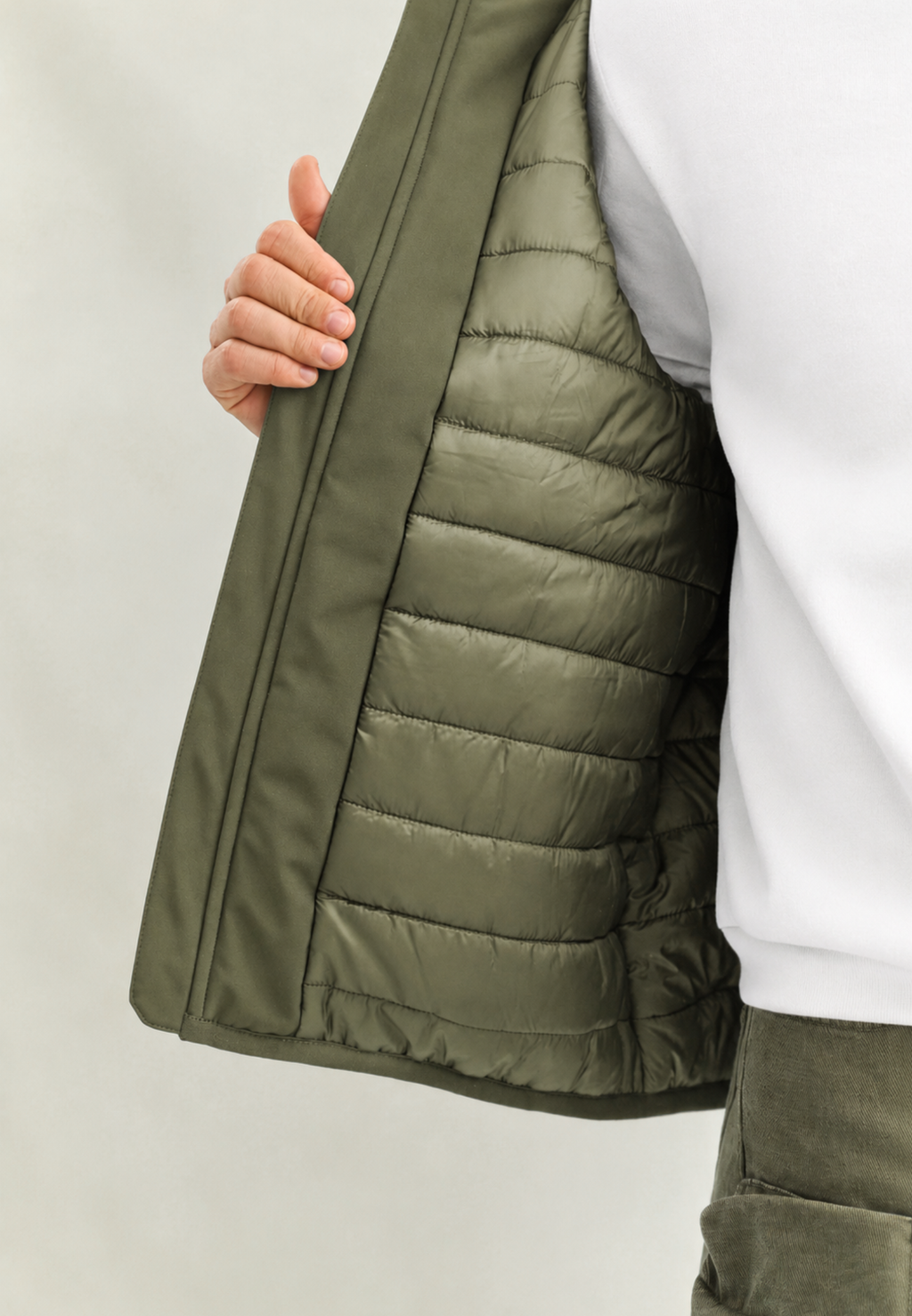 Chaleco Softshell Acolchado Oliva