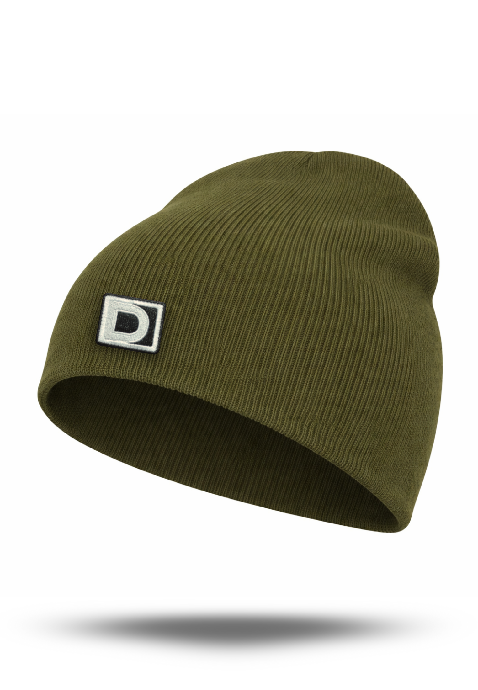 Gorro / Beanie de punto grueso oliva