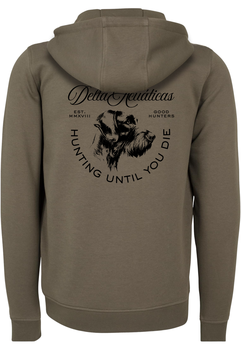 Sudadera con cremallera y capucha Drahthaar Oliva