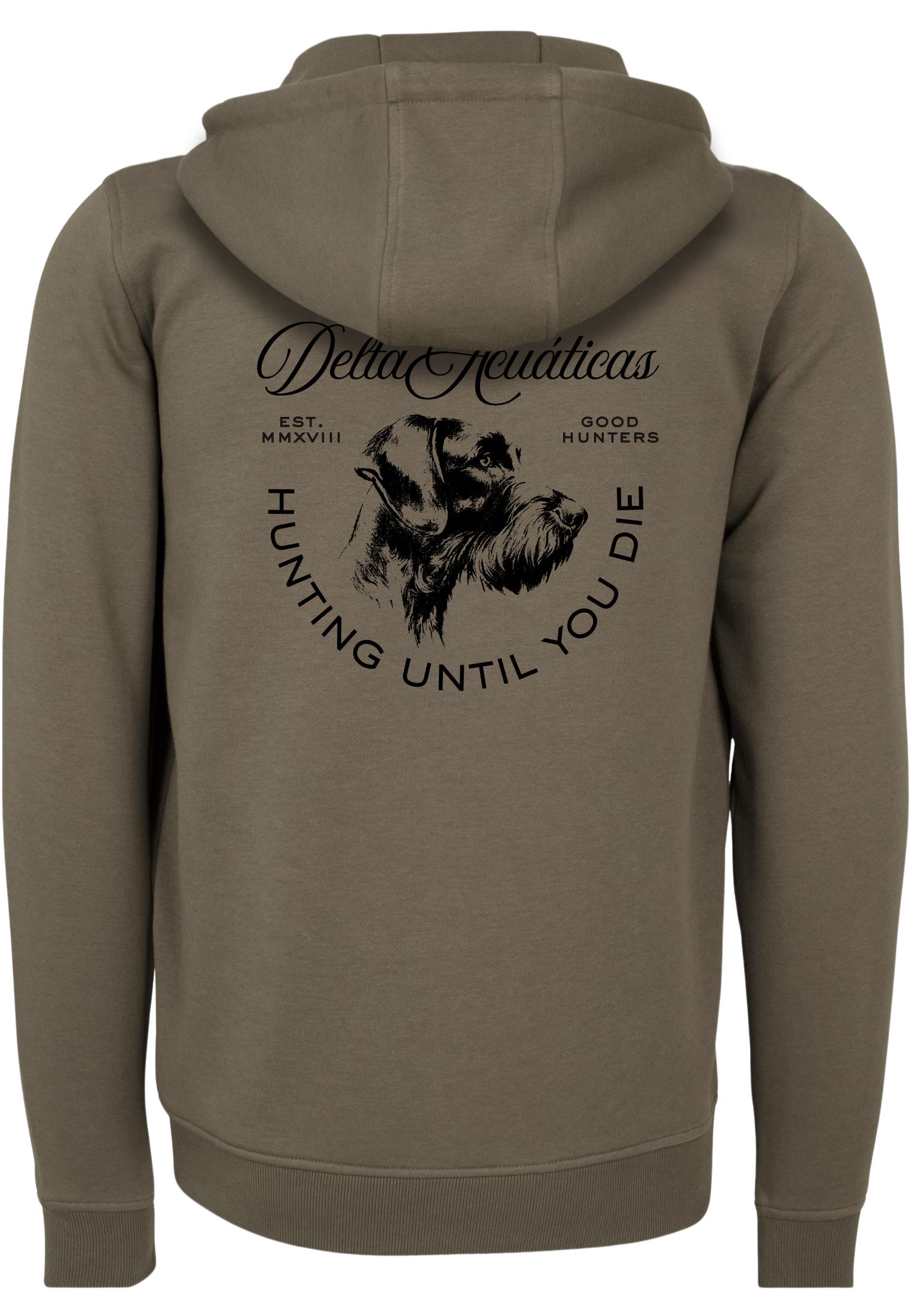 Sudadera con cremallera y capucha Drahthaar Oliva