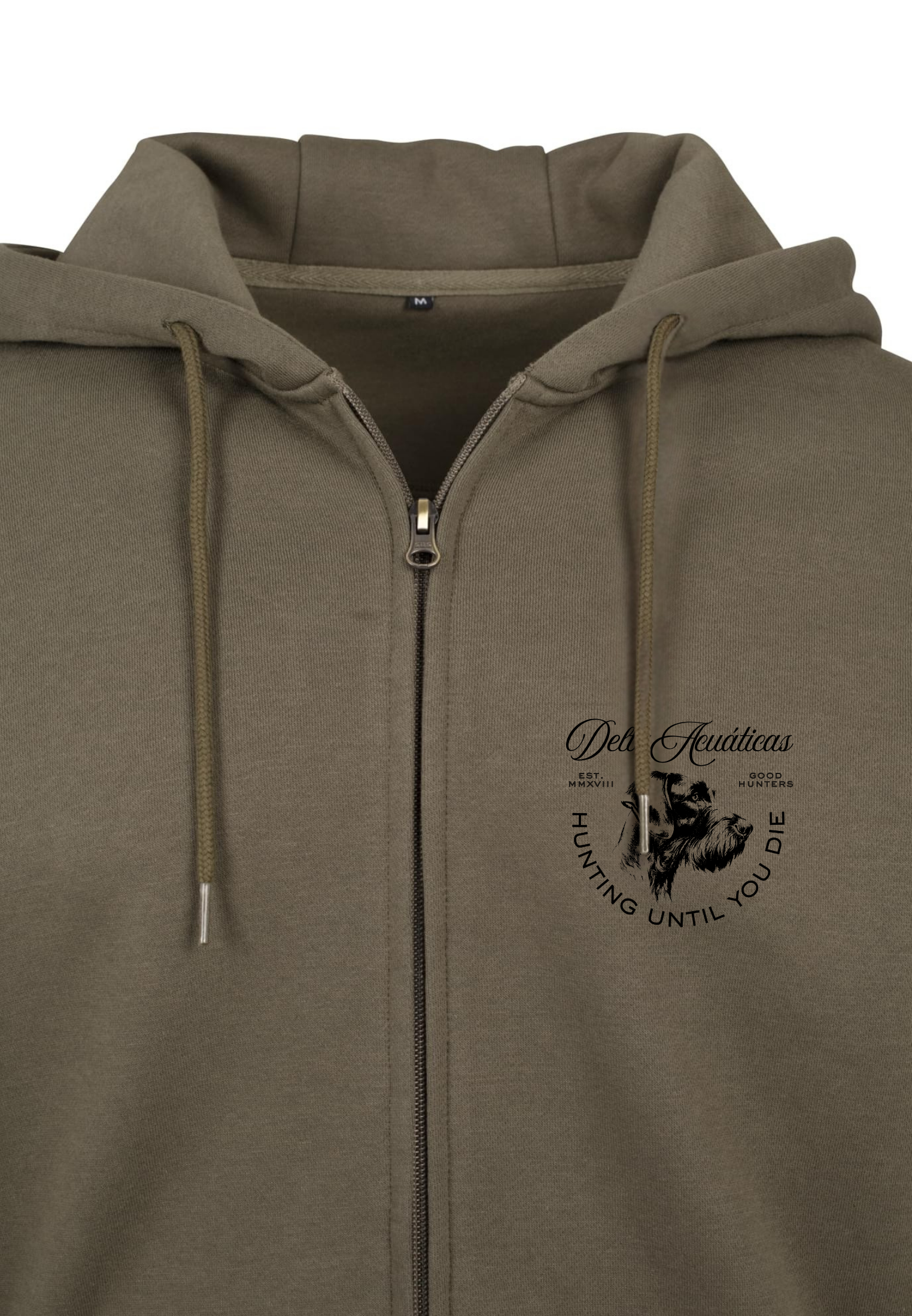 Sudadera con cremallera y capucha Drahthaar Oliva